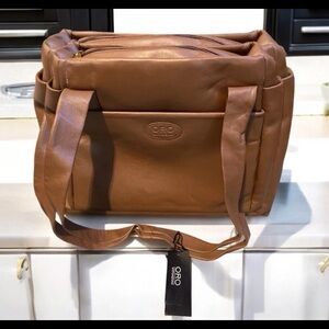 ORO Vittadini / Adrienne Vittadini soft brown leather shoulder tote Bag Purse